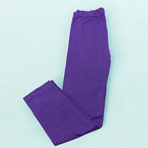 Booky Full length Soft Cotton stretchy leggings Skinny Fit Purple Sparkles NWOT
